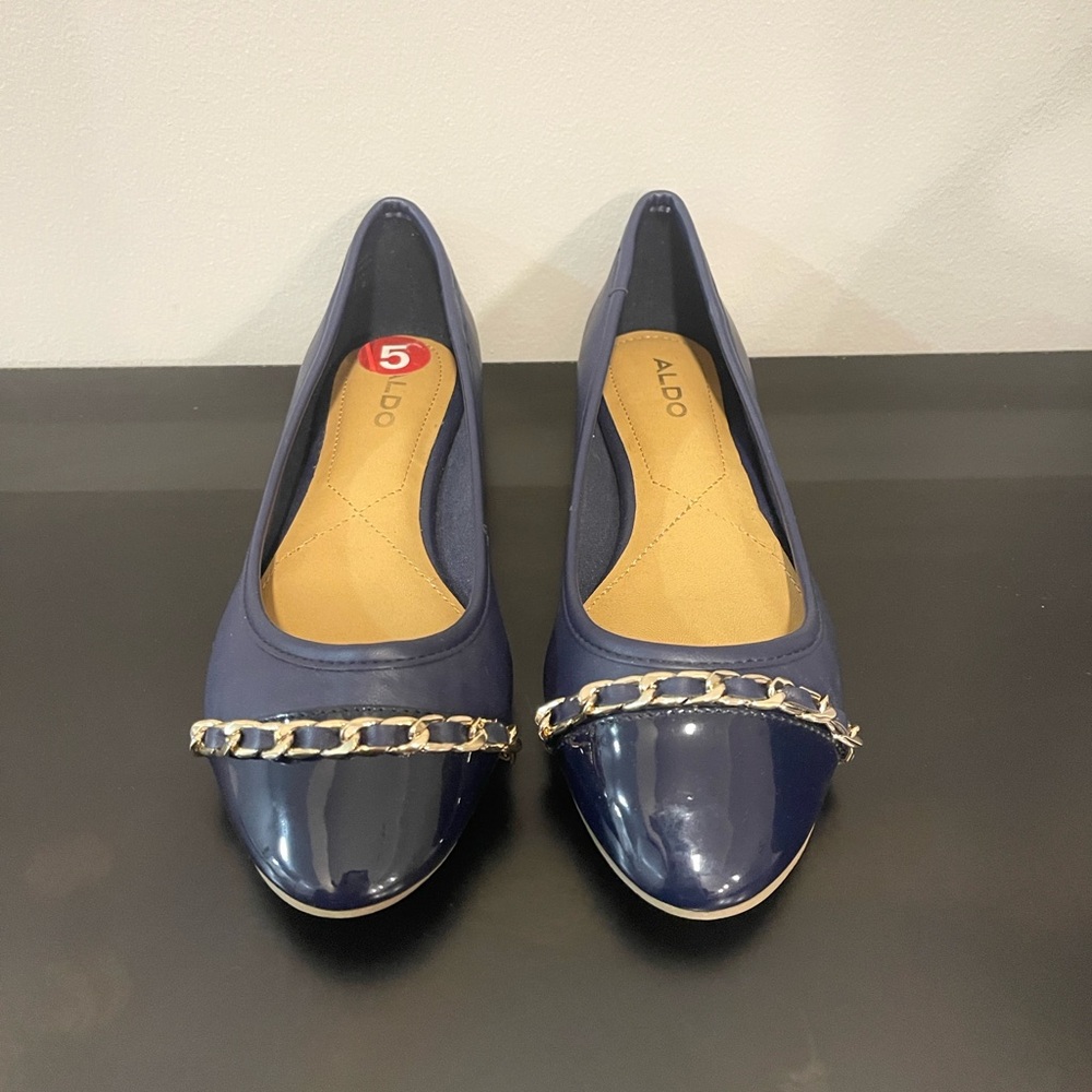 New in Box ALDO Copan Blue Flats, Size 5